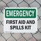Signmission First Aid And Spills Kit, 14 in W x Rectangle, Plastic OS-2PACK-EM-P-1014-L-10367 - alternate 2